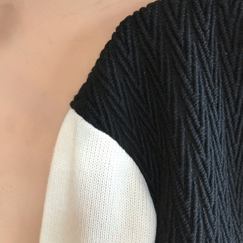 Tibi / Bomber Knit Jacket Varsity Patchwork Cable - image 7